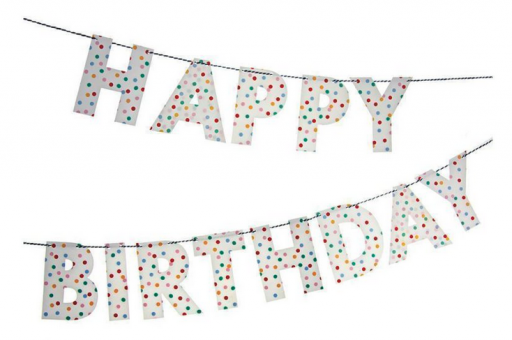 Meri Meri Party Girlande "Happy Birthday" Gepunktet 