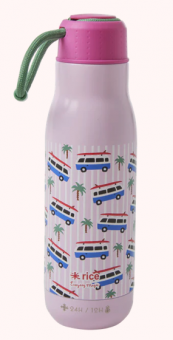 Rice Cars Print Thermosflasche Pink 
