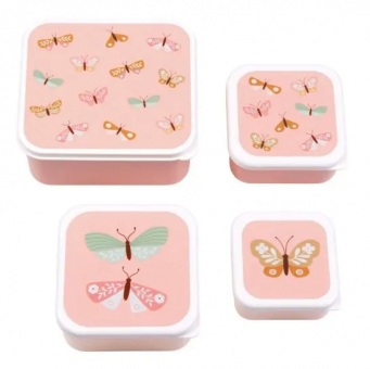 A Little Lovely Company Brot- und Snackdosen Set Schmetterlinge 