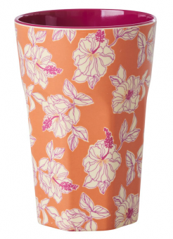Rice Faded Hibiscus Print Becher Tall 