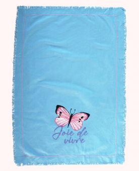 Rice Geschirrtuch Butterfly Field Print & Embroidery Blue 