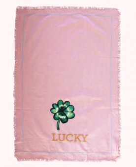 Rice Geschirrtuch Good Luck Print & Embroidery Soft Pink 