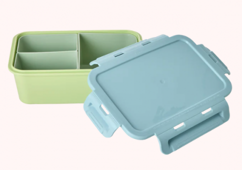 Rice Lunchbox mit 3 Fächern Grün/Blau 