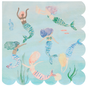 Meri Meri Papierservietten Schwimmende Meerjungfrauen 