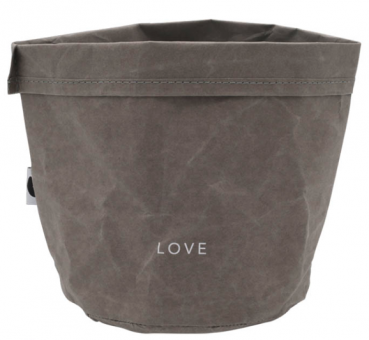Eulenschnitt Paperbag 'Love' Größe S Grau 