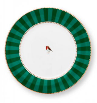 Pip Studio Love Birds Teller Stripes Emerald Green 21 cm 