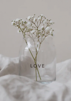 Eulenschnitt Vase aus Glas Love Klein 