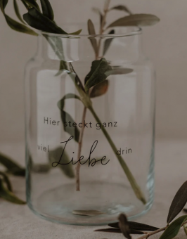 Eulenschnitt Vase aus Glas Love Groß 