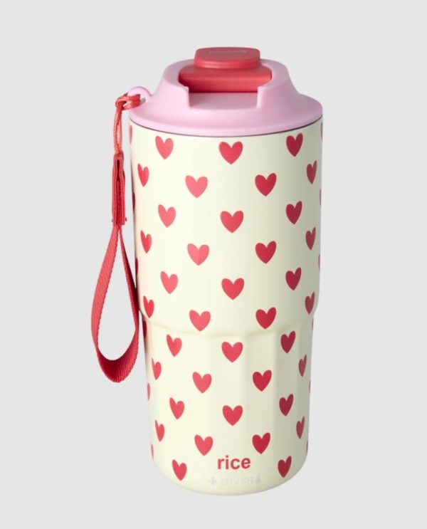 Rice Stainless Steel Thermo Cup - Hearts Print