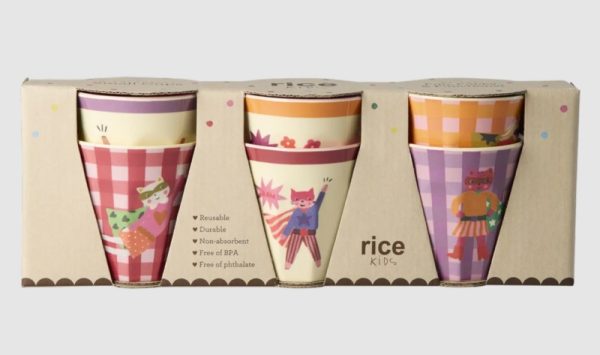 Rice Kids Cup Small - Hero Print Pink - 6er Set