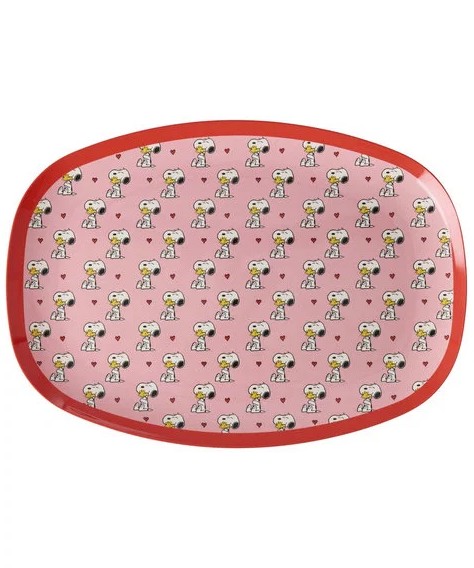 Rice Rechteckige Platte mit Snoopy Print - Pink