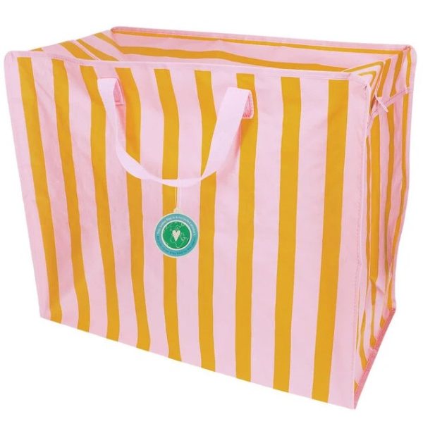 Rex London Riesentasche - Pink with Orange Stripes