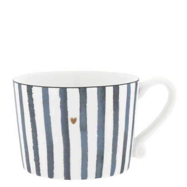 Bastion Collections Tasse White - Iris Blue Big Stripes