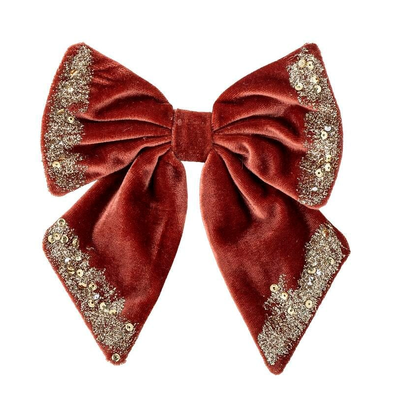 Bloomingville Christmas Deko Schleife 'Ruby' - goldene Pailetten und Glitzer Bloomingville Christmas Deko Schleife 'Ruby' - goldene Pailetten und Glitzer