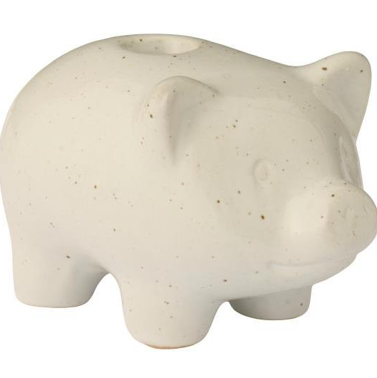 ibLaursen Kerzenhalter für 1,3cm Kerze - Schwein steingrau